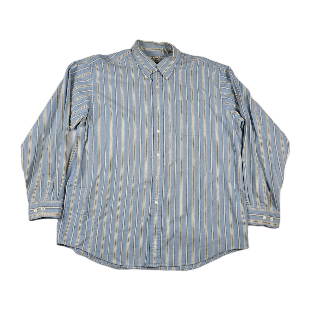 LL Bean Men's Size XL Regular Striped Button Down Long Sleeve‎ Shirt